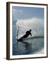 Silhouetted Water Skier-null-Framed Premium Photographic Print