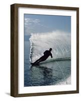 Silhouetted Water Skier-null-Framed Photographic Print