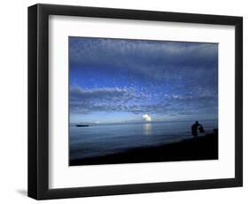 Silhouetted Woman on Lake Tanganyika, Tanzania-Kristin Mosher-Framed Photographic Print