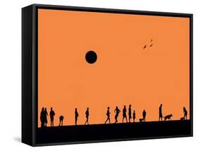 Silhouettes and Gulls 4-Adrian Campfield-Framed Stretched Canvas