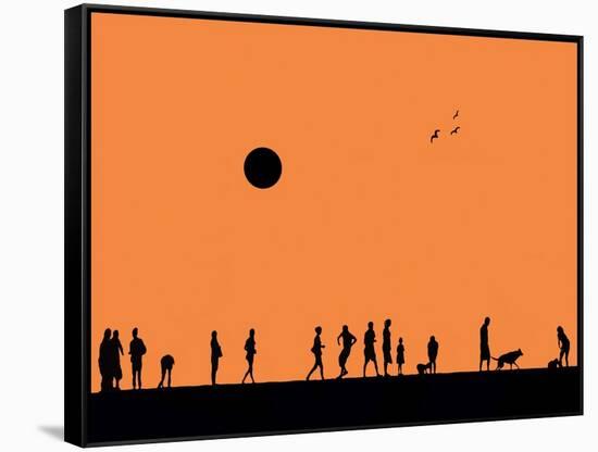 Silhouettes and Gulls 4-Adrian Campfield-Framed Stretched Canvas