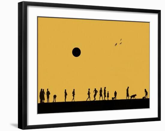 Silhouettes and Gulls 5-Adrian Campfield-Framed Giclee Print