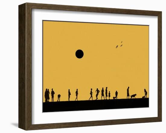 Silhouettes and Gulls 5-Adrian Campfield-Framed Giclee Print