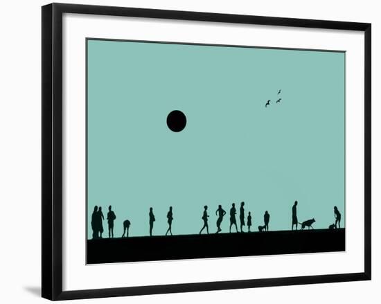 Silhouettes and Gulls 7-Adrian Campfield-Framed Giclee Print