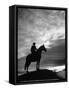 Silhouettes of Cowboy Mounted on Horse-Allan Grant-Framed Stretched Canvas
