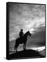 Silhouettes of Cowboy Mounted on Horse-Allan Grant-Framed Stretched Canvas