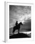 Silhouettes of Cowboy Mounted on Horse-Allan Grant-Framed Premium Photographic Print