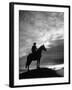Silhouettes of Cowboy Mounted on Horse-Allan Grant-Framed Premium Photographic Print