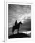 Silhouettes of Cowboy Mounted on Horse-Allan Grant-Framed Premium Photographic Print