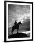 Silhouettes of Cowboy Mounted on Horse-Allan Grant-Framed Premium Photographic Print