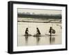 Silhouettes of Three Fishermen in Flooded Fields in Vietnam, Indochina, Southeast Asia-Jane Sweeney-Framed Photographic Print