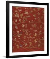 Silk Brocade, with 100 Children Design, Front-Oriental School -Framed Premium Giclee Print