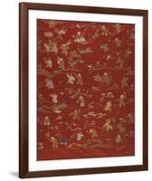 Silk Brocade, with 100 Children Design, Front-Oriental School -Framed Premium Giclee Print