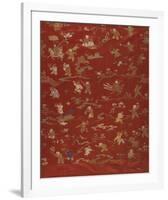 Silk Brocade, with 100 Children Design, Front-Oriental School -Framed Premium Giclee Print