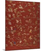 Silk Brocade, with 100 Children Design, Front-Oriental School -Mounted Premium Giclee Print