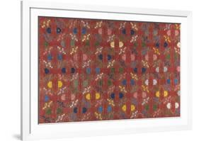 Silk Brocade, with Geometric Design, Back-Oriental School -Framed Premium Giclee Print