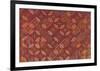 Silk Brocade, with Geometric Design, Front-Oriental School -Framed Premium Giclee Print