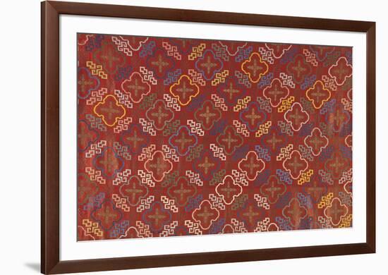 Silk Brocade, with Geometric Design, Front-Oriental School -Framed Premium Giclee Print