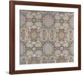 Silk Brocade, with Light Blue Lotus I-Oriental School -Framed Premium Giclee Print