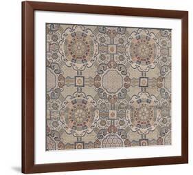 Silk Brocade, with Light Blue Lotus II-Oriental School -Framed Premium Giclee Print