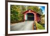 Silk Covered Bridge, Bennington, Vermont-George Oze-Framed Photographic Print