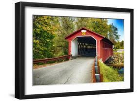 Silk Covered Bridge, Bennington, Vermont-George Oze-Framed Photographic Print