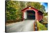 Silk Covered Bridge, Bennington, Vermont-George Oze-Stretched Canvas