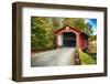 Silk Covered Bridge, Bennington, Vermont-George Oze-Framed Photographic Print