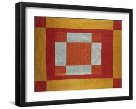 Silk Damask Quilted Coverlet, Germantown, Pennsylvania, Early 19th Century-null-Framed Giclee Print