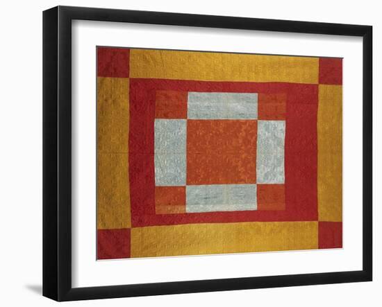 Silk Damask Quilted Coverlet, Germantown, Pennsylvania, Early 19th Century-null-Framed Giclee Print