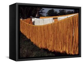 Silk Drying, Domestic Industry, Thailand, Southeast Asia-Occidor Ltd-Framed Stretched Canvas