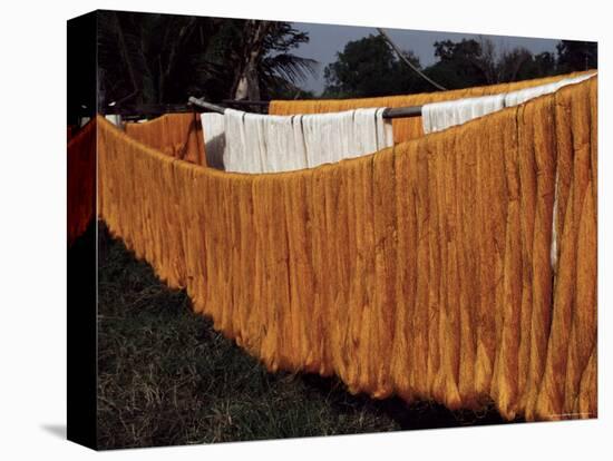 Silk Drying, Domestic Industry, Thailand, Southeast Asia-Occidor Ltd-Stretched Canvas