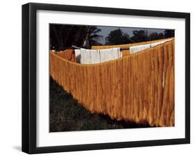 Silk Drying, Domestic Industry, Thailand, Southeast Asia-Occidor Ltd-Framed Photographic Print