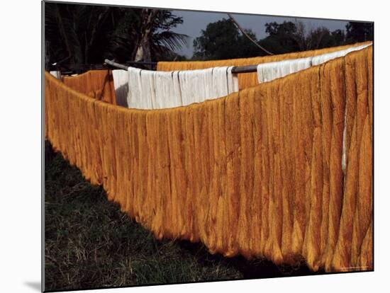 Silk Drying, Domestic Industry, Thailand, Southeast Asia-Occidor Ltd-Mounted Photographic Print
