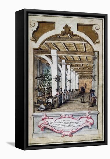 Silk Factory in Bologna, 1750, Italy, 18th Century-null-Framed Stretched Canvas