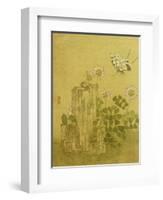 Silk Leaf from an Album of Flower and Bird Paintings (18th Century)-Jing Yi-Framed Giclee Print