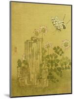 Silk Leaf from an Album of Flower and Bird Paintings (18th Century)-Jing Yi-Mounted Giclee Print