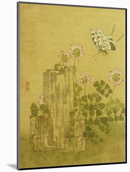 Silk Leaf from an Album of Flower and Bird Paintings (18th Century)-Jing Yi-Mounted Giclee Print