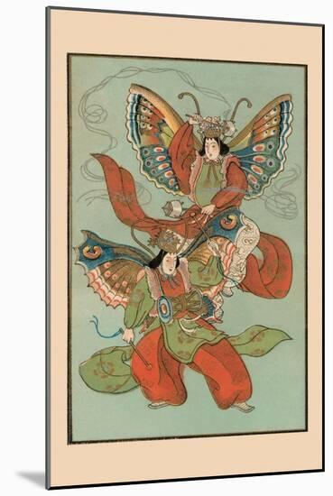 Silk Moth Dancers-null-Mounted Art Print