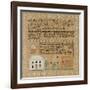 Silk-On-Linen Needlework Sample, Dated 1822-null-Framed Giclee Print