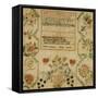 Silk on Linen Needlework Sampler, 19th Century-Esther Matlock-Framed Stretched Canvas