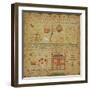 Silk on Linen Needlework Sampler, circa 1836-Hannah Scanlon-Framed Giclee Print