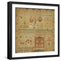 Silk on Linen Needlework Sampler, circa 1836-Hannah Scanlon-Framed Giclee Print