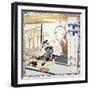 Silk Weaving from Japanese Women, 18th Century, Japanese Civilization-null-Framed Giclee Print