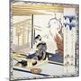 Silk Weaving from Japanese Women, 18th Century, Japanese Civilization-null-Mounted Giclee Print