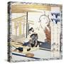 Silk Weaving from Japanese Women, 18th Century, Japanese Civilization-null-Stretched Canvas