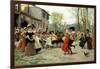 Silks and Satins at the Wedding Dance (Oil on Canvas)-Federigo Andreotti-Framed Giclee Print