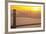 Sillouette of the Golden Gate Bridge and San Francisco Skyline at Sunrise-Miles-Framed Photographic Print