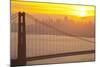 Sillouette of the Golden Gate Bridge and San Francisco Skyline at Sunrise-Miles-Mounted Photographic Print