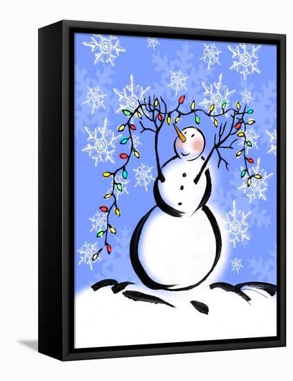 Silly Snowmen I-Nicholas Biscardi-Framed Stretched Canvas